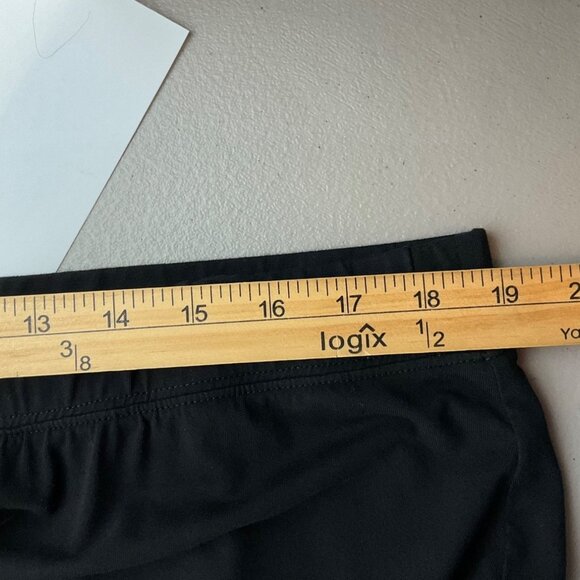 Any Wear Catherines 1X Maxi Skirt Black Asymmetrical Pull On Flowy Minimalist - Picture 5 of 9